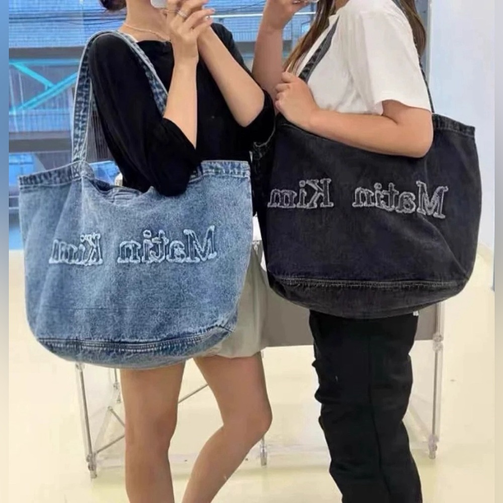 New Matin Kim Logo washed Denim tote blue - Picture 4 of 4